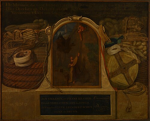 Schilderij ter ere van het Lijndraaiersgilde., 1762, Willem Muys
