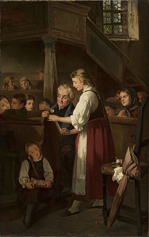 In the church, 1874, Moritz Ritscher