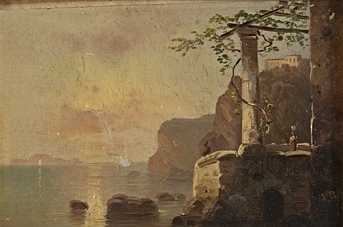 Southern seascape with the island of Ischia, 1895, Paula Bonte
