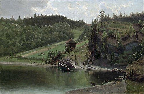 The Bay at Bjerkås, 1863, Olaf Christopher Dahl