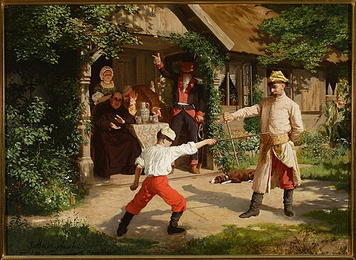 Duel with sticks, 1882, Julian Maszyński