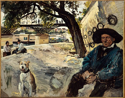 Berges de la Seine au Pont des Arts : le charbonnier, 1880, Émile Antoine Guillier