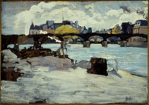 Le Pont des Arts et la pointe de l'île de la Cité, 1880, Émile Antoine Guillier