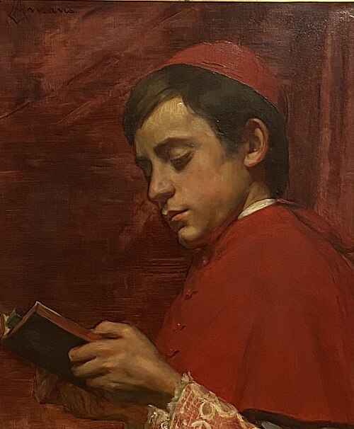 Enfant de choeur lisant, , Louise Amans