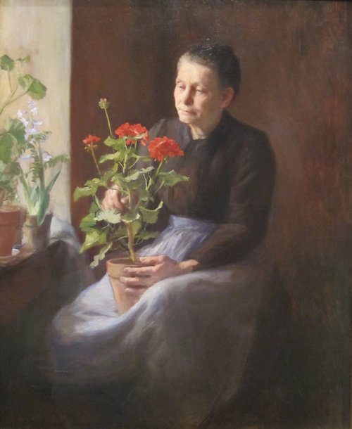 Woman with Geraniums, 1900, Caroline A. Lord
