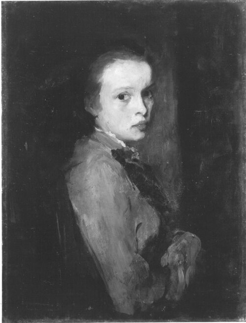 Mädchen in grauem Kleid, 1886, Wilhelm Freidrich Herter