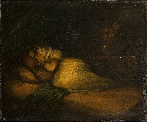 Interior With Woman On A Bed, 1770, John Daniel Bond