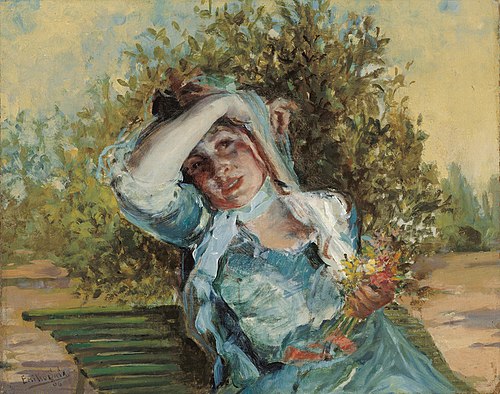 Girl with Flowers, 1906, Emilio Sala Francés