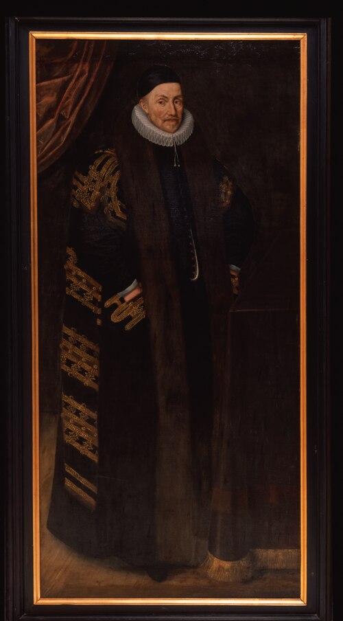 Portret van Willem van Oranje, stichter van de Leidse Universiteit en stadhouder, 1501, Daniël van den Queborn