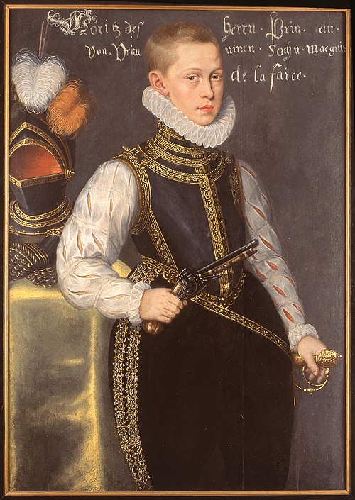 Portrait of Maurice of Nassau, 1579, Daniël van den Queborn