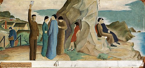 Good News and Bad (mural study, Flora, Illinois Post Office), 1936, Davenport Griffen