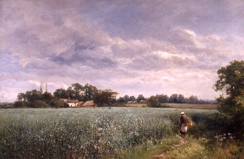 A Bean Field at Pickersleigh, near Malvern, Worcestershire, 1890, David Bates