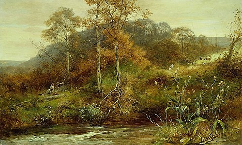 Autumn River Scene, The Brook, 1889, David Bates