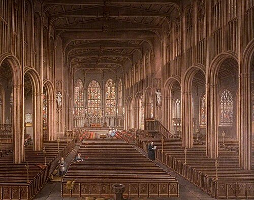 Interior of St Michael's Church, Coventry, 1862, David Gee