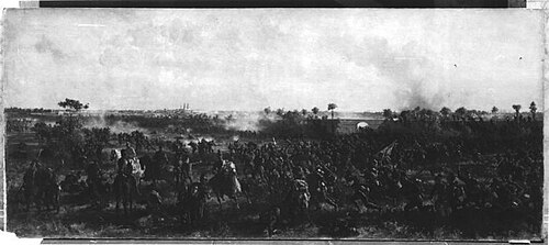 Erstürmung des Eisenbahndammes bei Orléans durch das 13. Bayerische Infanterieregiment am 11. Oktobe, 1877, Franz Adam