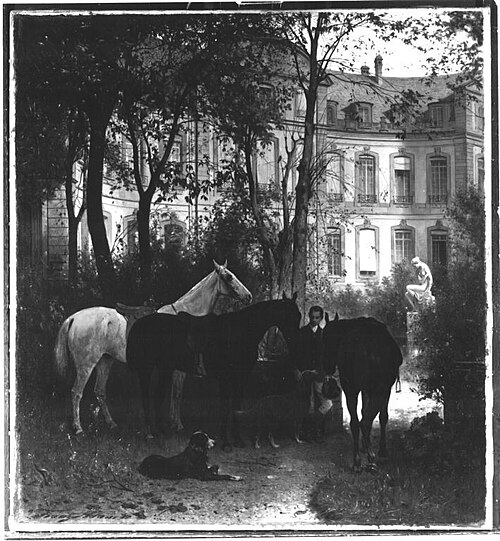 Vor dem Ausritt, 1871, Franz Adam