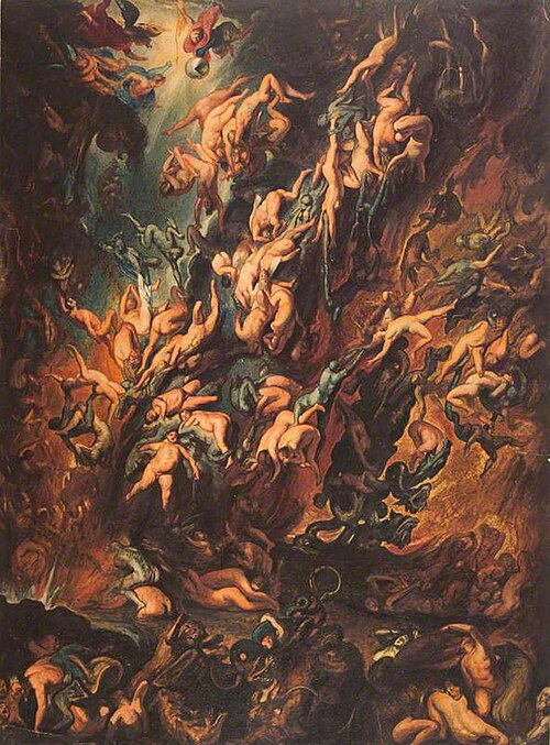 The Fall of the Damned (copy after Peter Paul Rubens), , David Scott