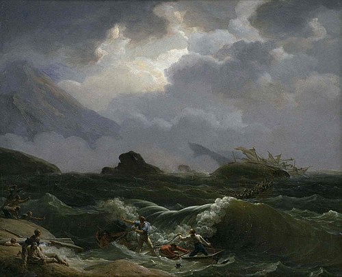 Sauvetage de la gabare l'Alouette, 1822, Louis-Philippe Crépin