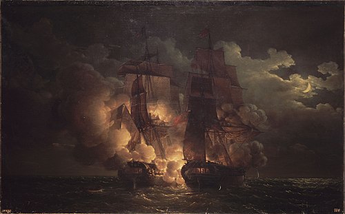 Combat naval en vue des Îles de Loz, 7 février 1813, 1850, Louis-Philippe Crépin