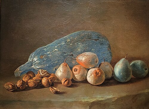Still Life with Pumpkin, Pears and Walnuts, 1750, Giacomo Ceruti