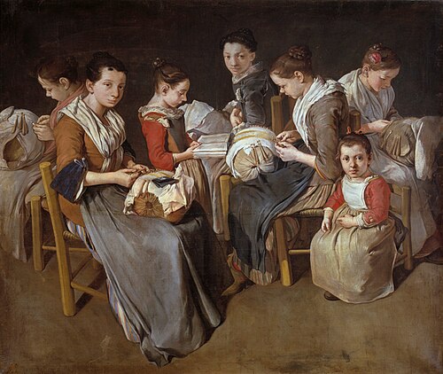 Women Working on Pillow Lace, 1720, Giacomo Ceruti