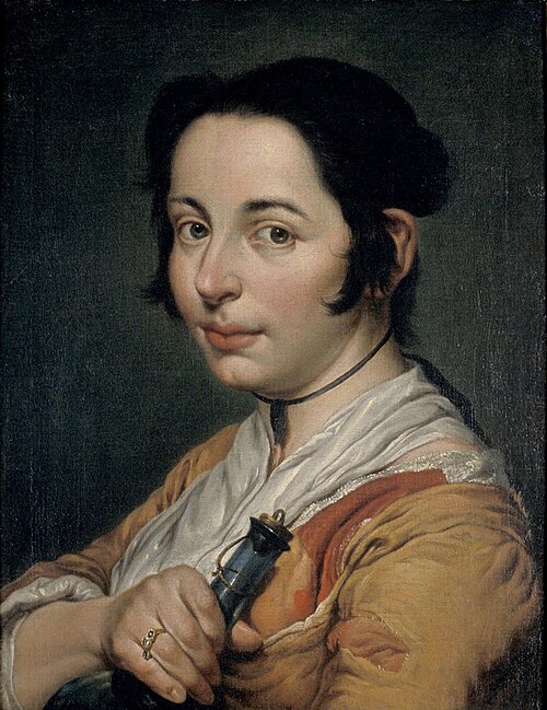 Young Peasant Woman Holding a Wine Flask, 1737, Giacomo Ceruti