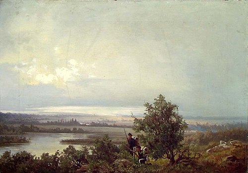Landscape with two Soldiers, 1871, Anton Bergh