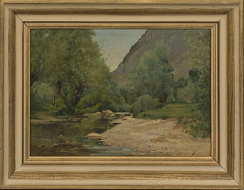 Mountain landscape with watercourse., 1850, Louis Boulanger