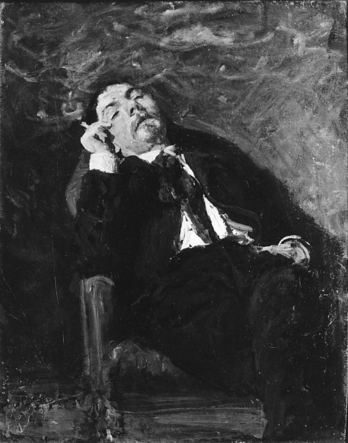 Doffen Dahl, asleep, 1878, Erik Werenskiold