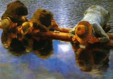 Fishermen Looking into the Water, 1894, Erik Werenskiold