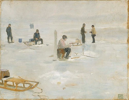 Winter Fishing, 1906, Erik Werenskiold