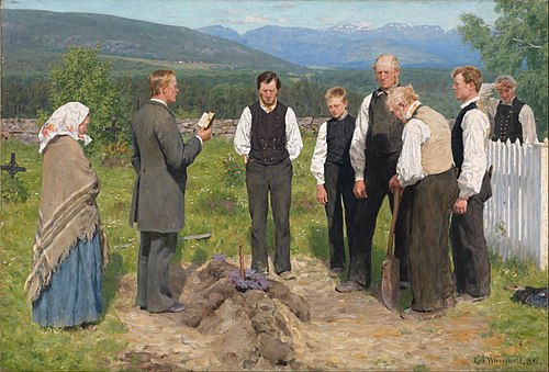 Peasant Burial, , Erik Werenskiold