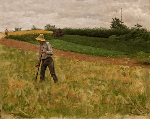 Landscape with Haymaker, 1881, Erik Werenskiold