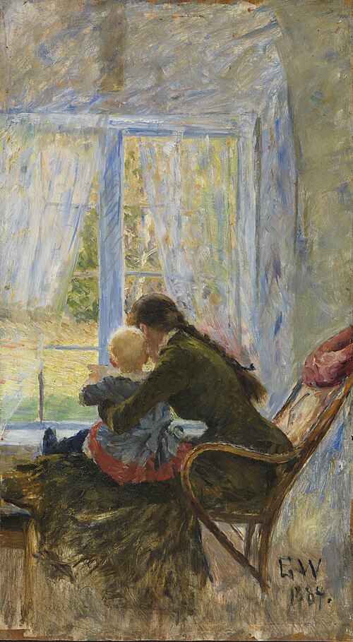 Du og Bébé, 1884, Erik Werenskiold