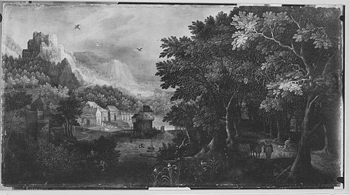 Gebirgslandschaft mit Waldweg (Kopie nach), 1574, Gillis van Coninxloo