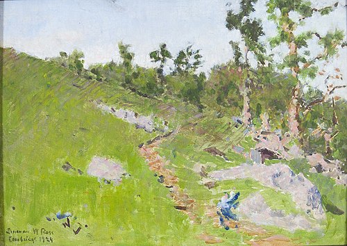 Hilly Landscape with Path and Figure, 1924, Denman Ross