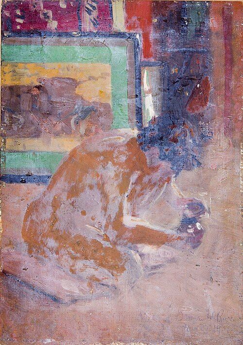 Portrait of a Crouched Young Man, 1901, Denman Ross