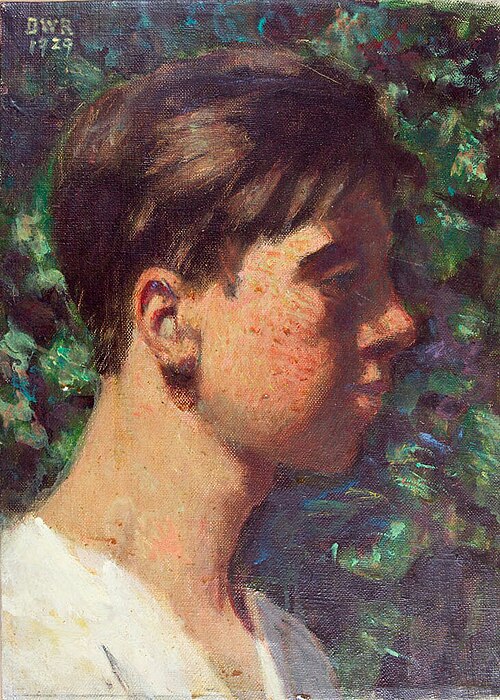 Profile Portrait of a Young Man in a White Shirt, 1929, Denman Ross