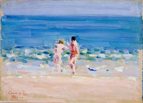 Beach Scene with Figures, 1894, Denman Ross