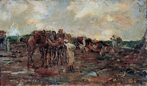 Rest Halt for an Arab Caravan, 1877, Ricardo Madrazo