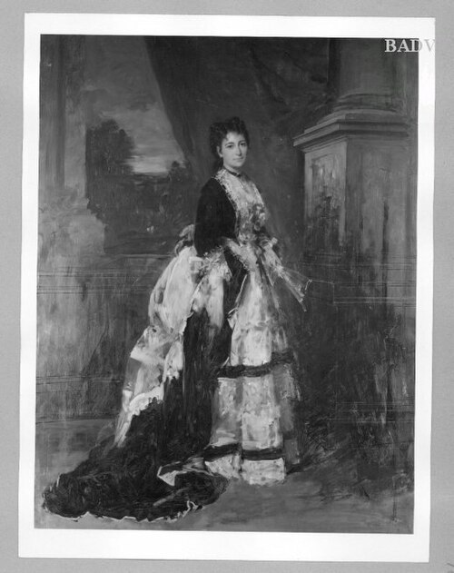 of a lady in violet dress, 1865, Heinrich von Angeli