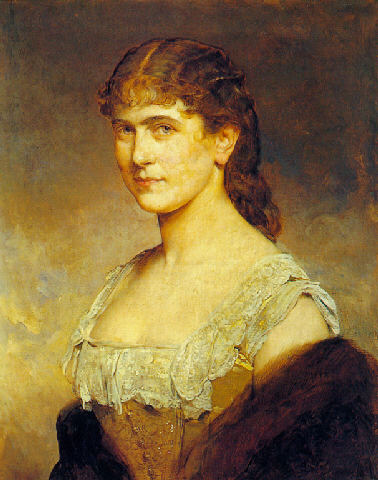 Portrait of Katharina Schratt in evening dress, , Heinrich von Angeli