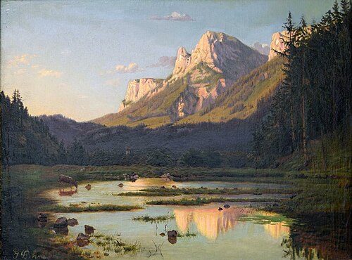 Alpine Glow, 1870, Gustavus Behne