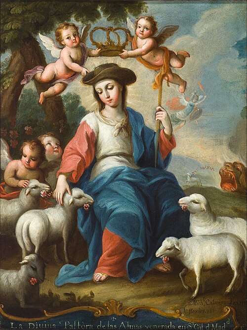 The Divine Shepherdess (La divina pastora), 1760, Miguel Cabrera