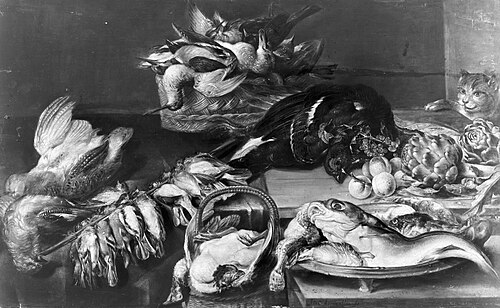 Still life with birds and fish, , Alexandre Adriaenssen