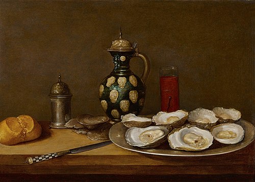 Les Huitres et le Pichet de Grès, 1640, Alexandre Adriaenssen