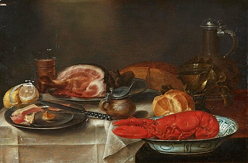 Still life with lobster, 1643, Alexandre Adriaenssen