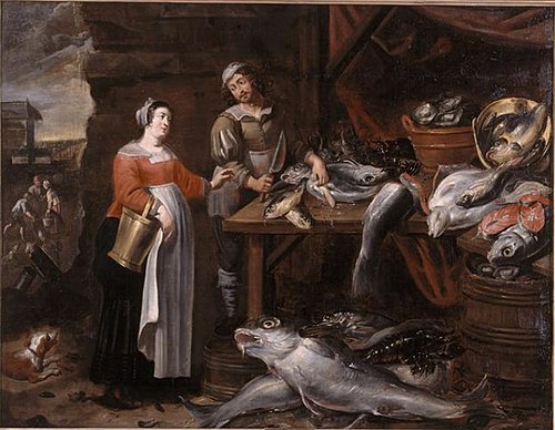 Un marchand de poissons, 1650, Alexandre Adriaenssen