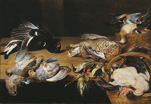 Nature morte avec oiseaux morts, 1650, Alexandre Adriaenssen