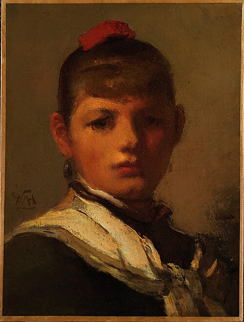 Girl with Red Hair Ribbon, 1875, William Morris Hunt
